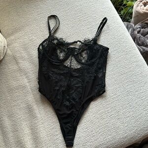 Black lace teddy